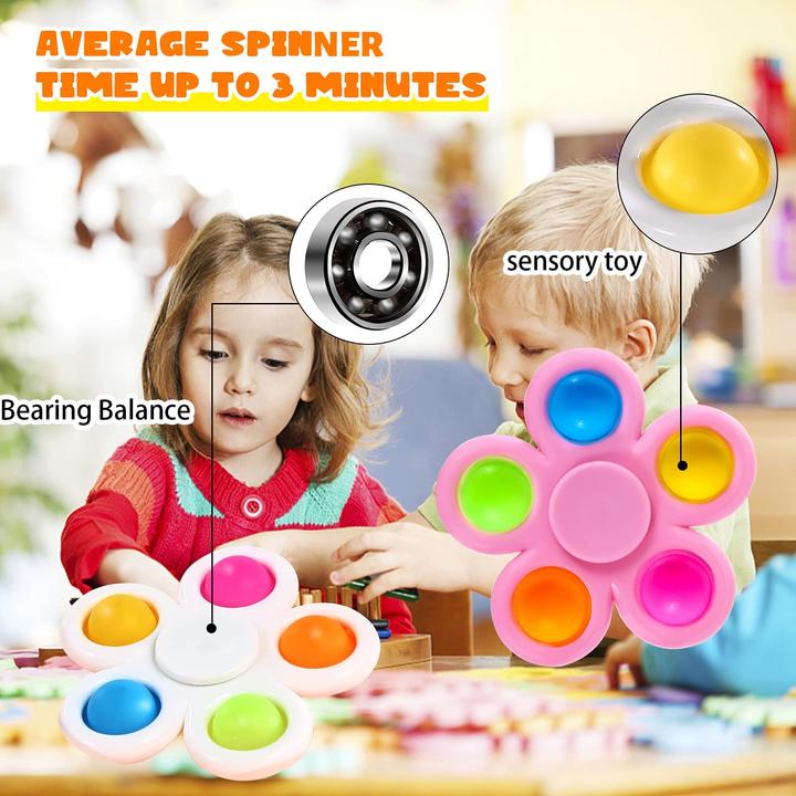 Immagine prodotto Activity Board Set di 10 Pop Fidget Spinner Push Bubble Pop Semplice giocattolo fidget per bambini adulti, Pasqua