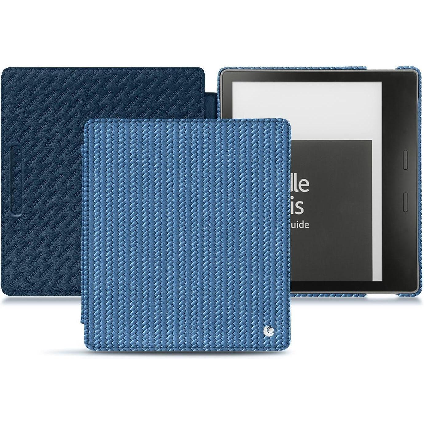 Noreve Lederschutzhülle horizontal (Kindle Oasis (2019)), eReader Zubehör, Blau