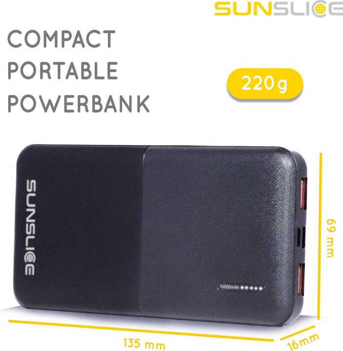 Produktbild Sunslice Externer Akku "Gravity 10" (10000 mAh, 18 W, 37 Wh)