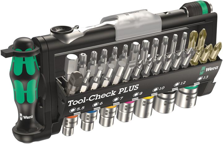 Actual product image Wera Tool-Check PLUS (Hexagon socket TX M10, Hexagon socket TX M15, Hexagon socket TX M30, Cross Phillips PH M1, Cross Phillips PH M2, Hexagon socket TX M25, Cross Pozidriv PZ M1, Cross Pozidriv PZ M2, Cross Phillips PH M3, Cross Pozidriv PZ M3, Hexagon socket TX M20, Hexagon socket TX M40)
