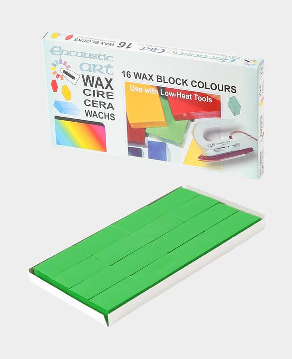 Actual product image Hobbyring Encaustic wax blocks set of 16, yellow green
