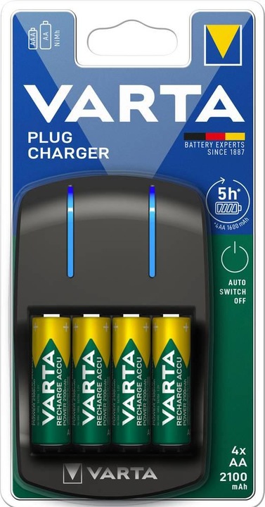Produktbild Varta Plug Charger (4 Stk., AA, 2100 mAh, Ladegerät inkl. Akku)