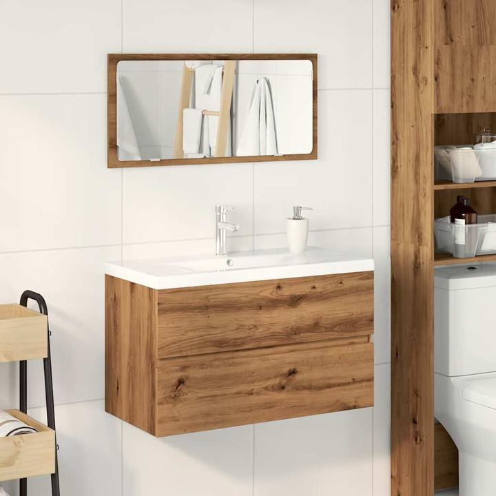 Produktbild VidaXL Badmöbel-Set Artisan-Eiche Holzwerkstoff Badmöbelset Badezimmerschrank