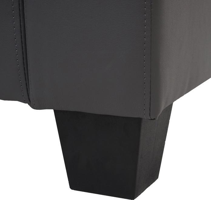 Immagine prodotto Mendler Divano a 2 posti Divano Loungesofa Lille in finta pelle, grigio scuro (2 posti)