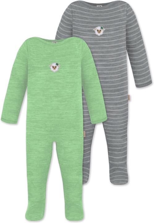 Produktbild Normani 2er Pack MERINO Baby Merino Strampler „Levin" - 9413 (56)