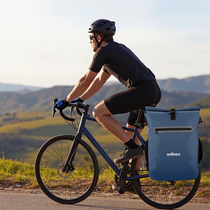 Produktbild Wiltec Gepäckträgertasche blau 20l Fahrradtasche Rucksack Gepäcktasche (20 l, Gepäckträgertasche)