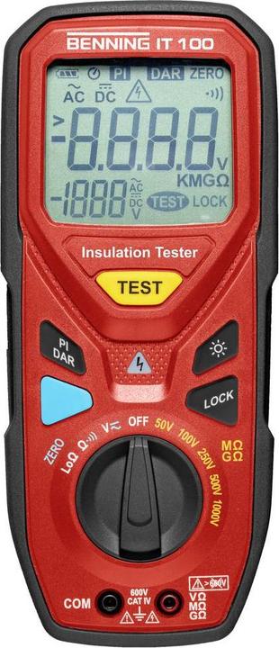 Actual product image Benning IT 100 Insulation tester 50 V, 100 V, 250 V, 500 V, 1000 V 20 G? (CAT IV 600V)