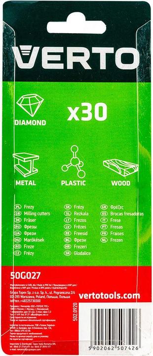 Immagine prodotto Verto 027 Set di accessori per smerigliatrici diritte e utensili (e)