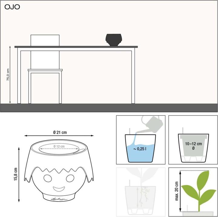 Actual product image Lechuza Pflanzentopf OJO Rot (21 cm)