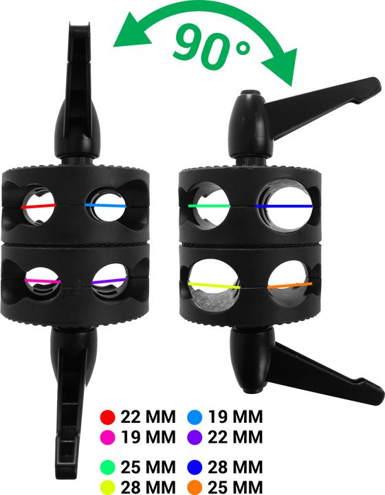 Actual product image Falcon Eyes Doppelte Rohrklemme EC-28 für 19/22/25/28 mm Rohren (Further accessories)