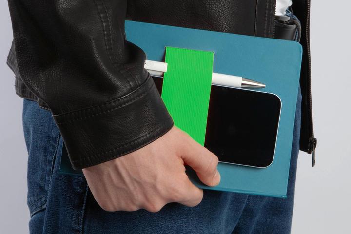 Image du produit Sigel Notizbuch A5 Linescape blau/kiwi (A5, Quadrillé, Couverture rigide)