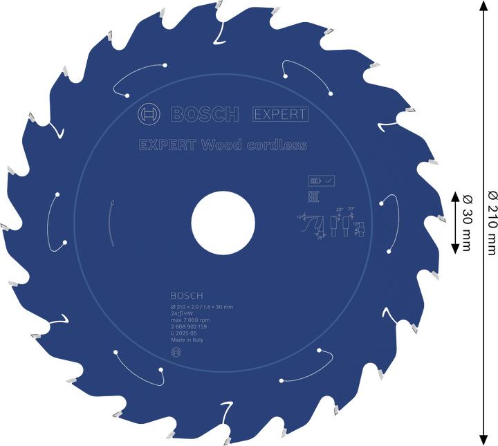Immagine prodotto Bosch Professional Zubehör EXPERT Wood Kreissägeblatt, 210x30 mm, T24