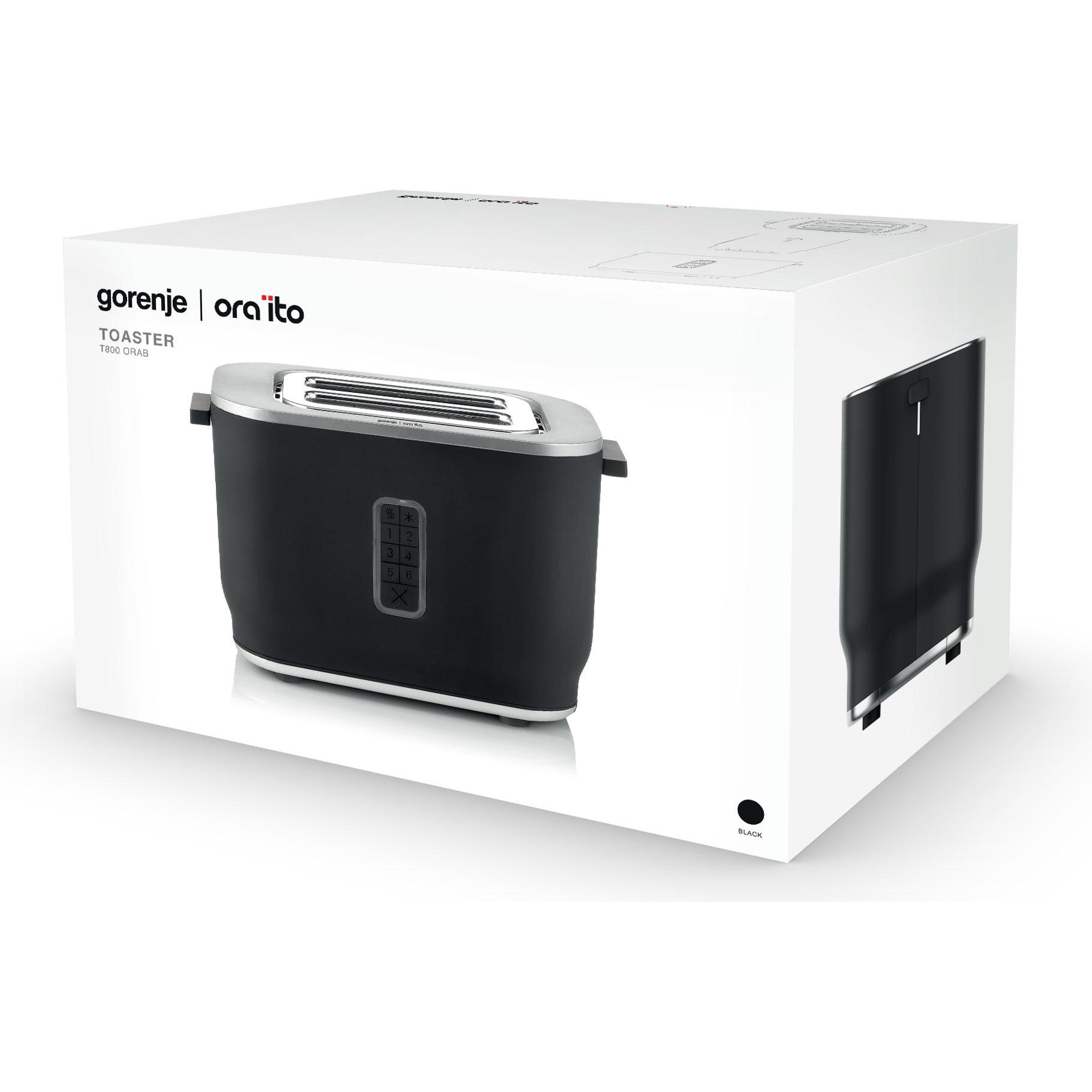 Thumbnail - Gorenje Toaster Ora Ito Design T800ORAB Leistung 800 W, Anzahl der Schlitze 2, Gehäusematerial Kunststoff, J, Toaster, S...