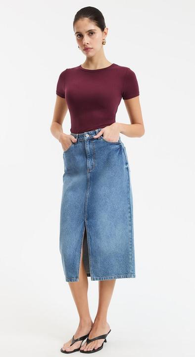 Produktbild La Redoute Collections Gerader Midirock aus Denim (32)