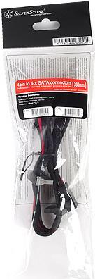 Produktbild Silverstone 4-Pol-Molex zu 4x SATA Kabel (30 cm, SATA)