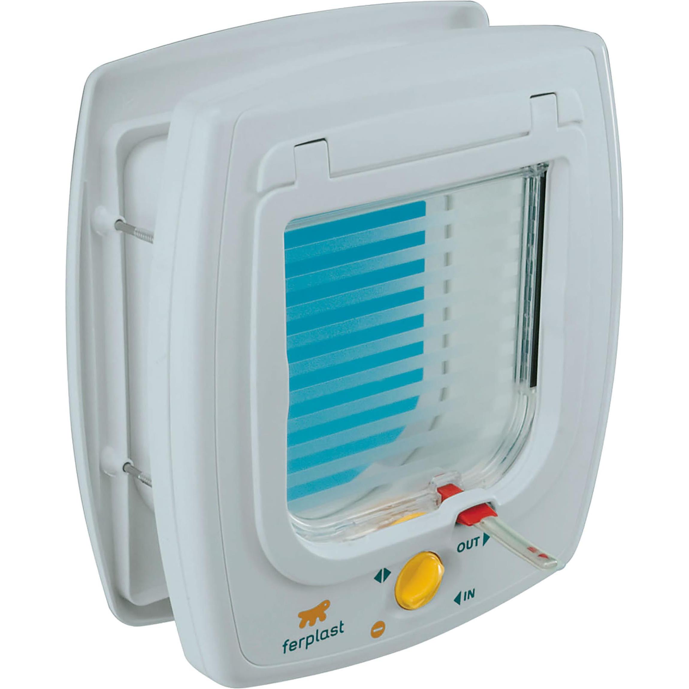 Ferplast Porta gatto Swing 5T 4 vie bianco (Gattaiola manuale), Porta per gatti + Rete per gatti