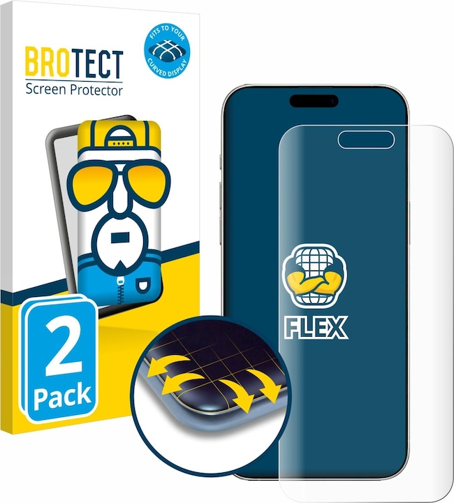 Immagine prodotto BROTECT Pellicola protettiva a schermo intero Pellicola protettiva per lo schermo Trasparente (2 Pezzo/i, Apple iPhone 16)