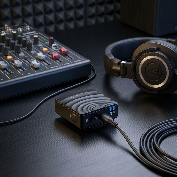 Immagine prodotto Auvisio Radio microfono con ricevitore per connessione jack 3,5 mm, 2,4 GHz, 25 m