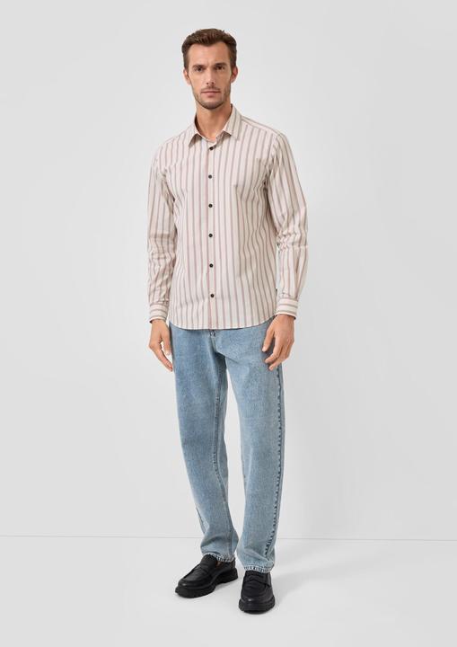 Immagine prodotto s.Oliver Hemd Regular Fit: Gestreiftes Langarmhemd mit Kentkragen (S)