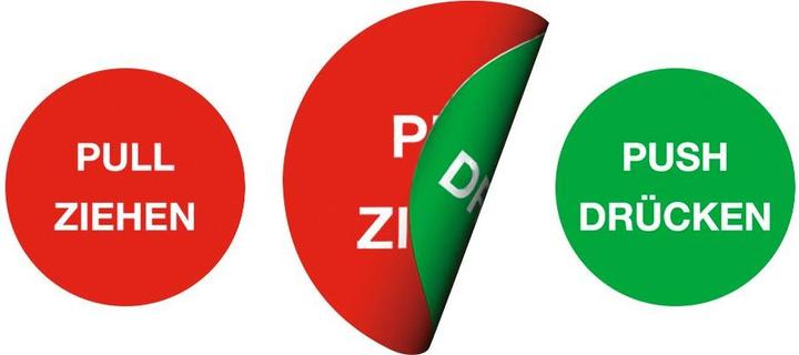 Image du produit HP Autozubehör Autocollant de porte Ø 50 mmLxB Tirer/Pousser Film autocollant