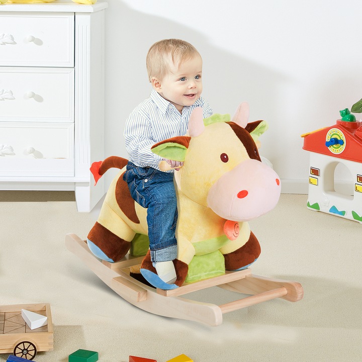 Produktbild Homcom Kinder Plüsch-Schaukeltier als Kuh