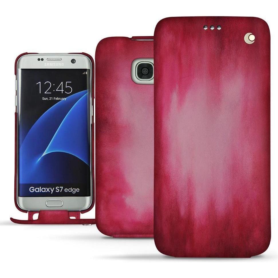 Noreve Lederschutzhülle vertikal (Samsung Galaxy S7 Edge), Smartphone Hülle, Rosa