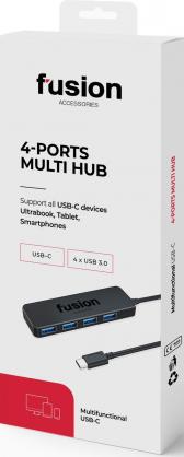 Image du produit Fusion USB-C - 4 x USB 3.0 Splitter 5 Gbit/s Noir (UE-Blister) (USB-C, 4 Ports)