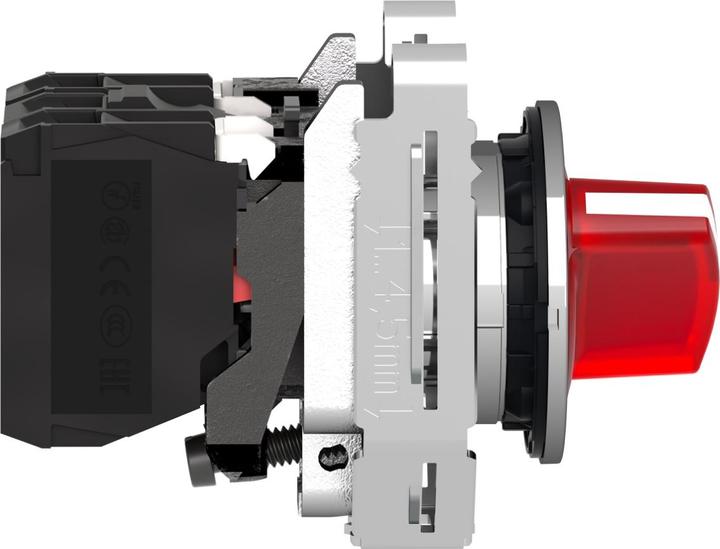 Actual product image Schneider Electric XB4FK124G5 compl. XB4F 30mm 1S+1Ö red 110-120V 2S light selector switch
