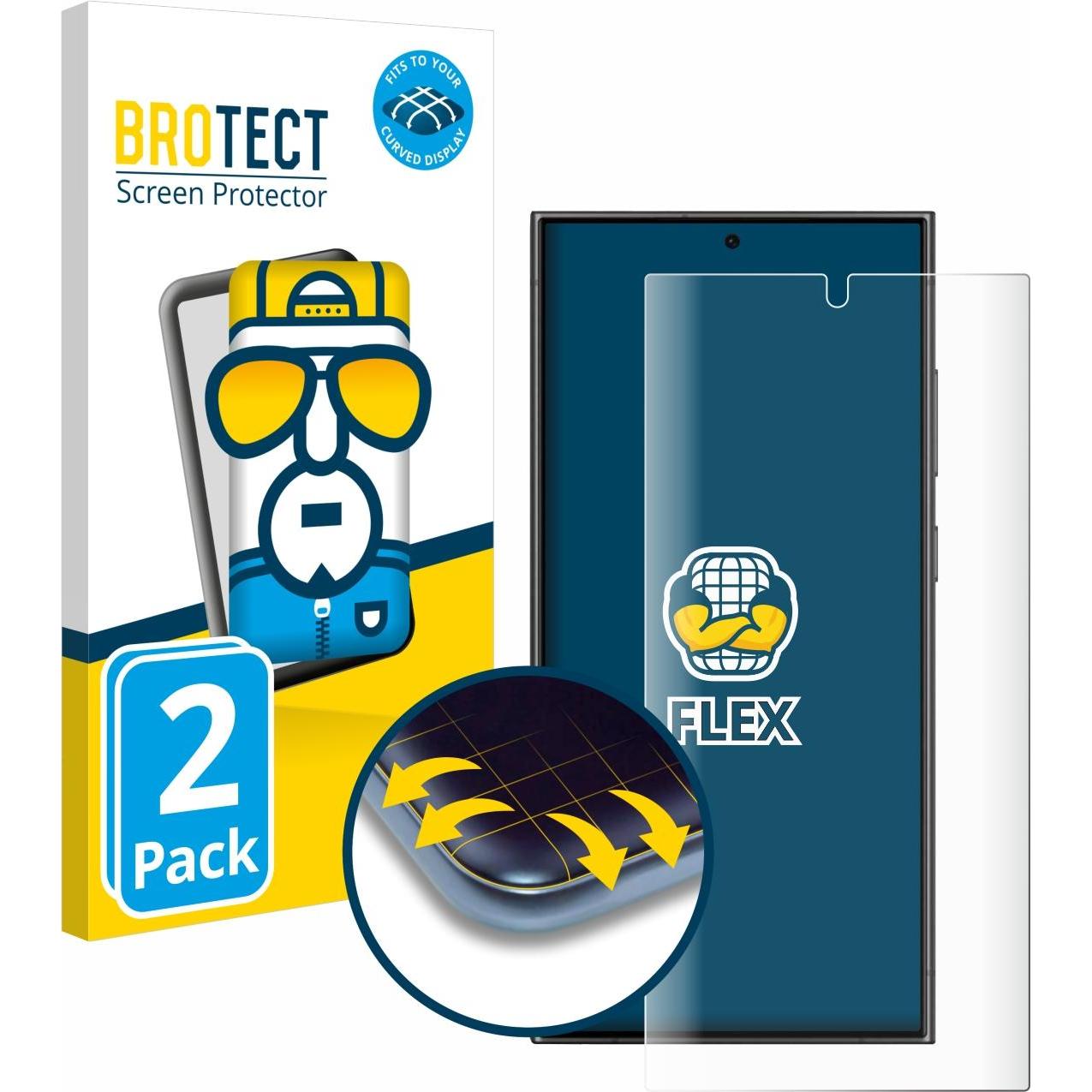 BROTECT Full-Cover Displayschutz (2 Stück, Samsung Galaxy S24 Ultra), Smartphone Schutzfolie, Transparent