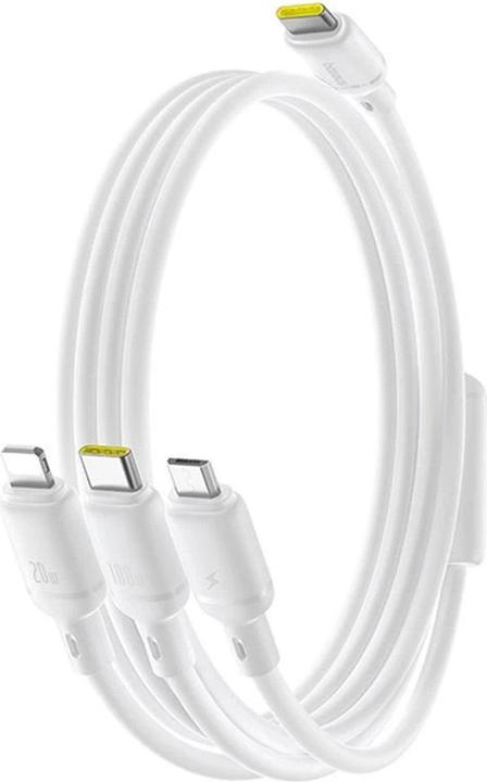 Actual product image Baseus Silky 3-in-1 USB-C 100W 1.5m, white (1.50 m, 100 W)