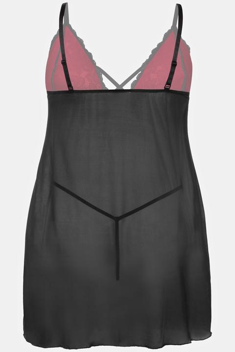 Produktbild Ulla Popken 2er-Pack, Négligé, V-Ausschnitt, String (46, 48)