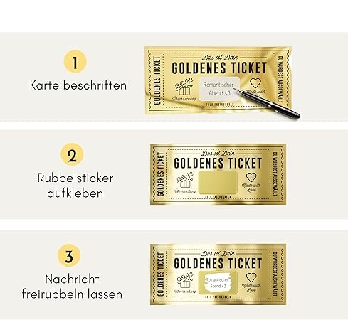 Actual product image I Am Creative Golden Ticket DIY voucher scratch card (1 pcs.)