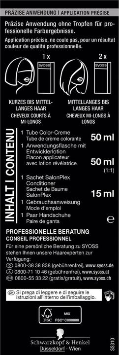 Valeurs nutritives et ingrédients Syoss Base de référence 3-1 Brun foncé (Marron)