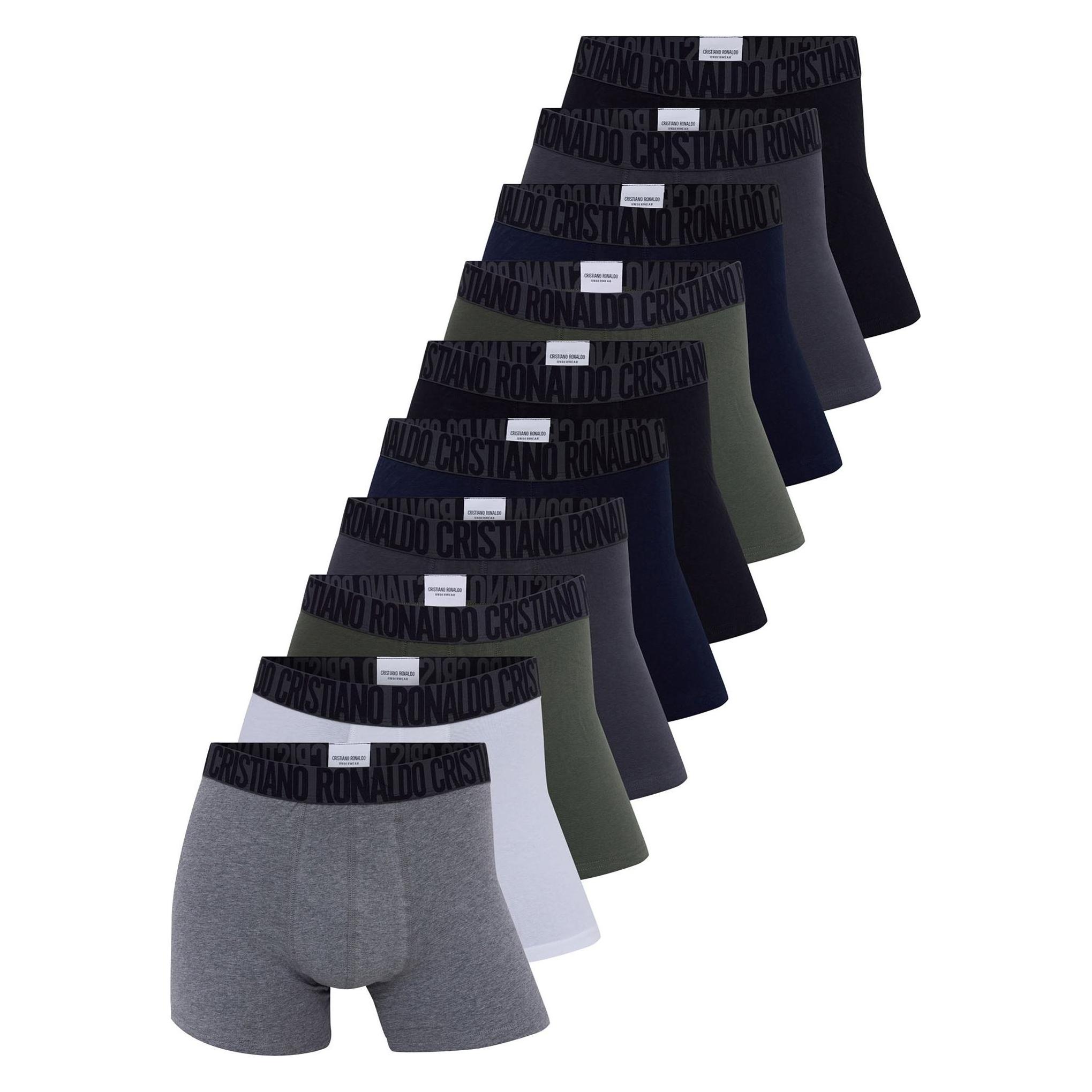 CR7, Herren, Unterhosen, Boxershort Casual Figurbetont, Mehrfarbig, (M, 10er Pack)
