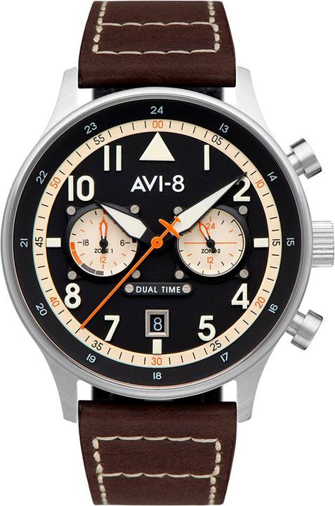 Produktbild AVI-8 av-4088-01 Carey Dual Time 44mm 5ATM (Analoguhr, 44 mm)