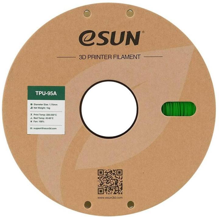 Actual product image eSUN eTPU-95A 1.75mm Tr. Blue 1kg 3D Filament (TPU, 1.75 mm, 1000 g, Green)