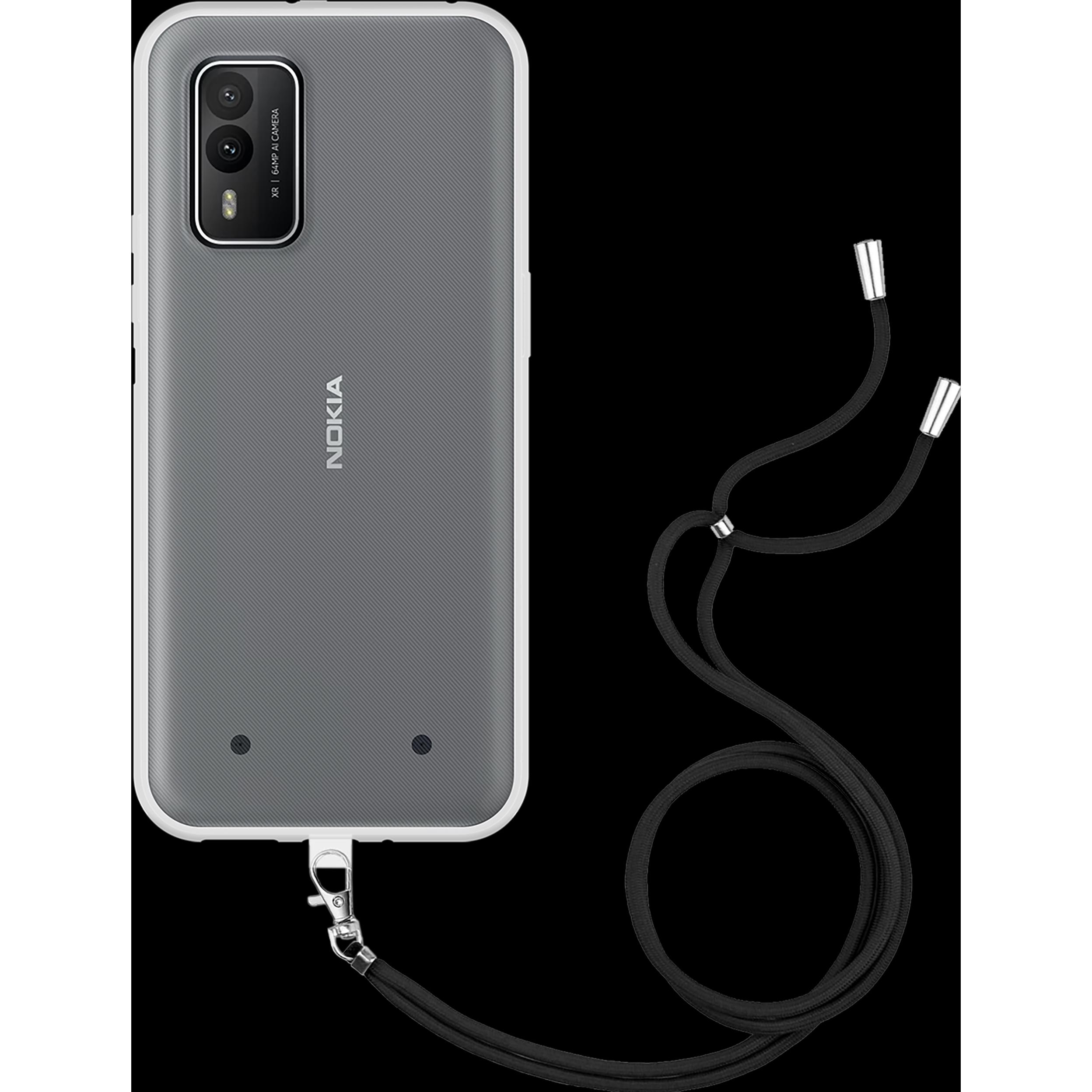 Cazy Handykette Hülle Kompatibel mit Nokia XR21 - Silikon Handyhülle mit Band Necklace Hülle -, Handykette, Transparent