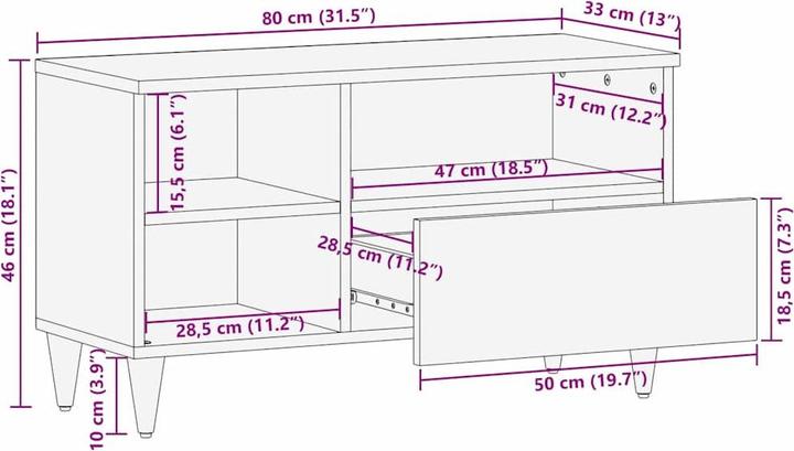 Actual product image vidaXL TV-Schränk (33 x 80 x 46 cm)