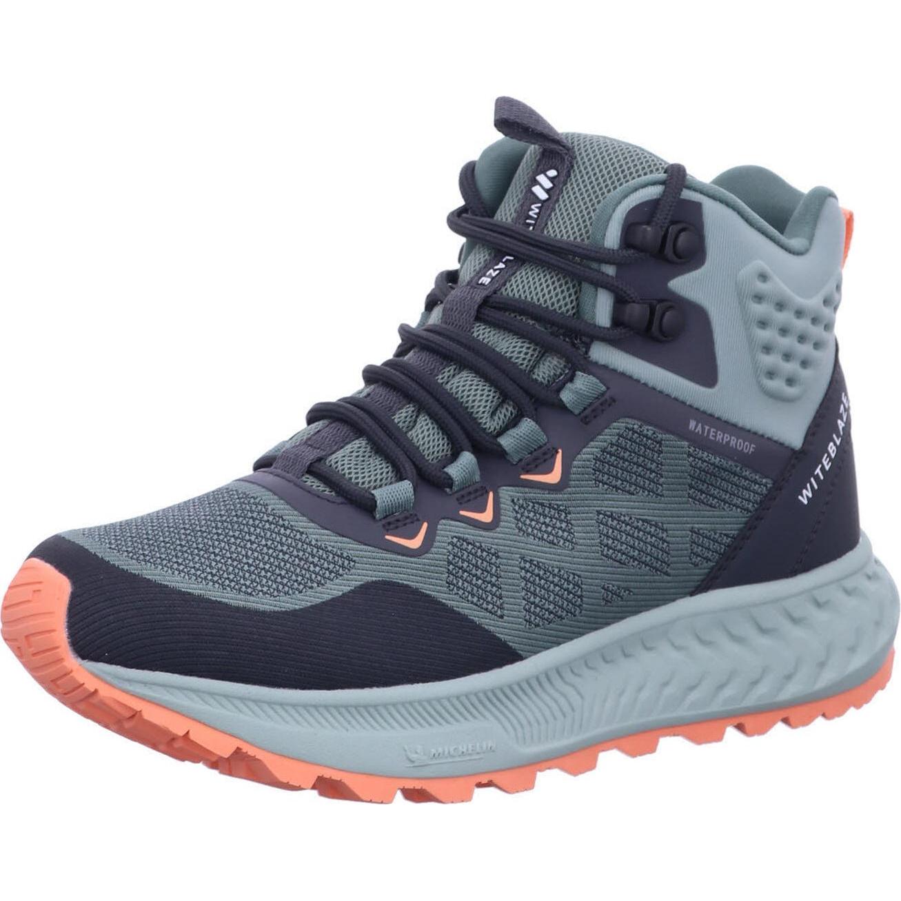 Witeblaze, Damen, Wanderschuhe, X-SENSE MID LADY, Hiking boot Grün-Apricot Grösse: 38 (38), Grün