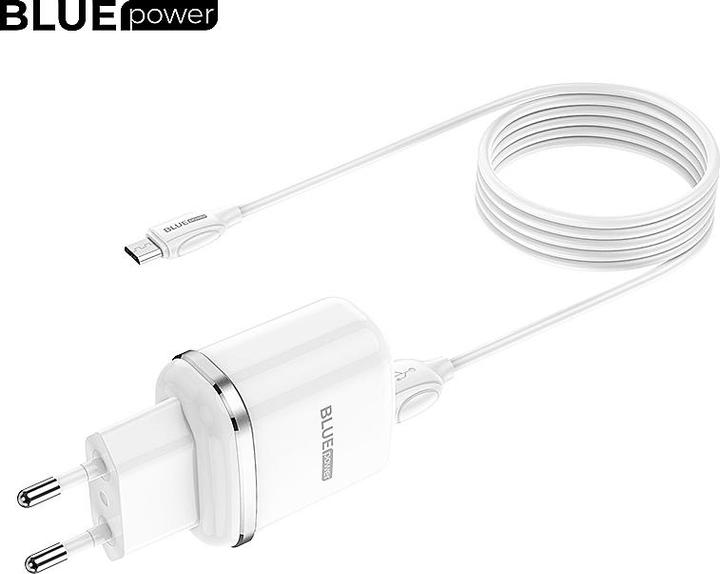 Actual product image Blue Power Wall Charger BLBA25A 2 x USB with MicroUSB Cable White (EU ) (2 ports)
