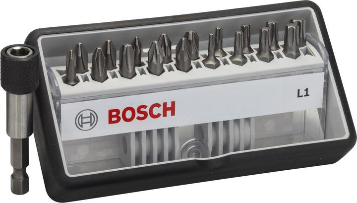 Produktbild Bosch Professional Zubehör 18+1-tlg. Schrauberbit-Set, Robust Line, L PH/PZ/T, Extra Hard-Ausführung (Innensechsrund TX)