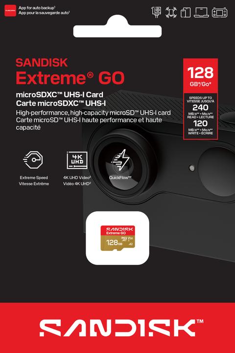 Produktbild SANDISK Extreme MicroSD UHS-I 128GB 240MB/s (128 GB, microSDXC, U3, UHS-I)