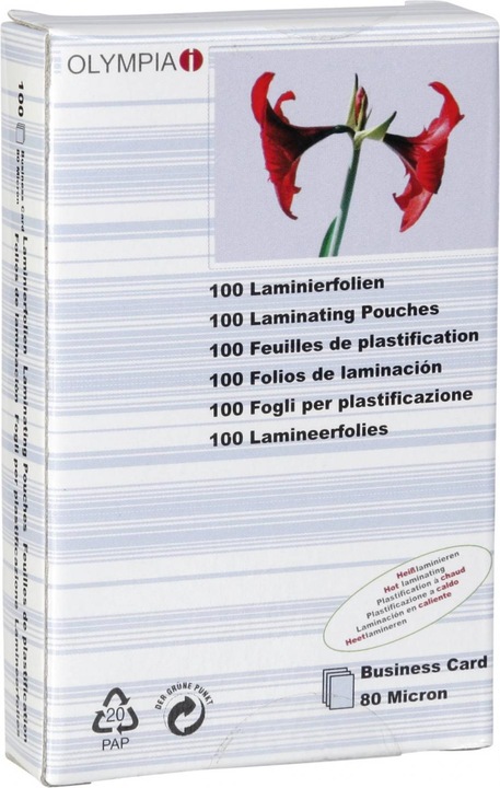 Actual product image Olympia Business card laminating foils (Visiting card, 100 Piece, 80 µm)