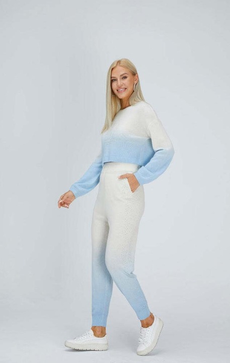 Actual product image Bellemere Sweater Pant Set Polar Bear Gradient Cashmere Cropped Sweater-Pant SET (With Crystal Touch) (S)
