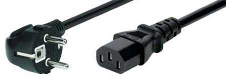 Image du produit Tecline Câble de raccordement au réseau, fiche Schuko coudée à la prise IEC, noir, 1,8 m de câble de (1.80 m)