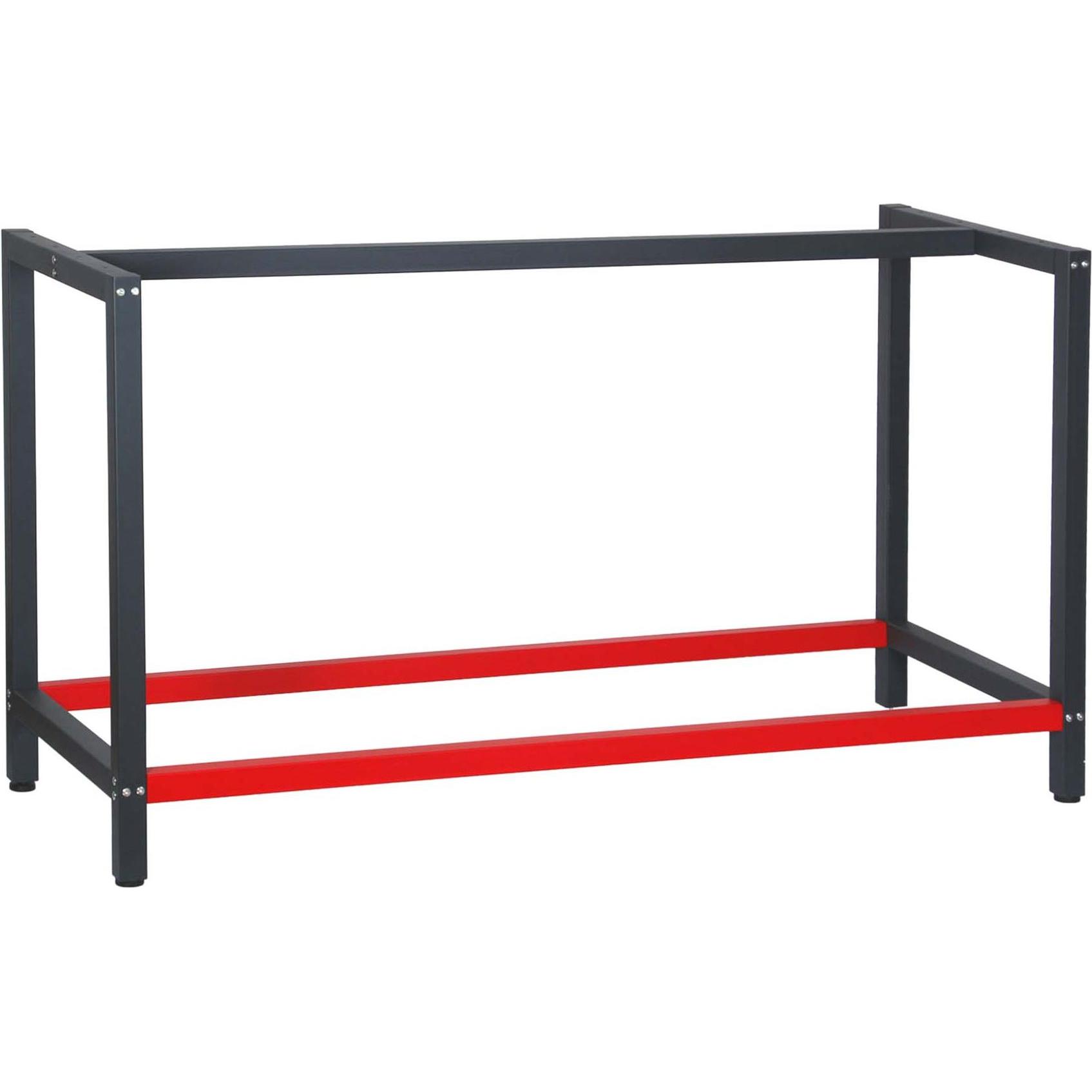 Wiltec, Werkbank + Arbeitsbock, Werkbank Gestell 150x57x81cm Stahl Werkbankgestell Tischgestell Werktisch (57 cm, 150 cm...