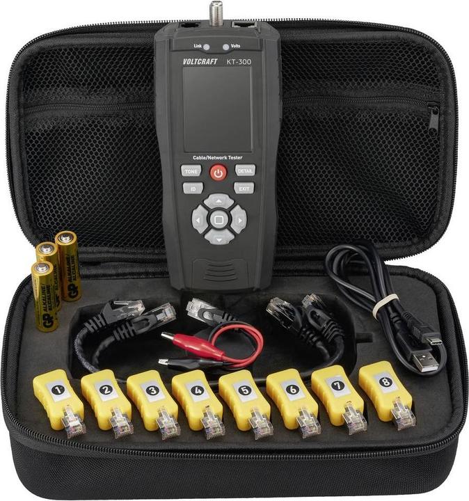 Produktbild Voltcraft Kabeltester VC-17497100 KT-300 Telekommunikation, Netzwerk (Kabeltester)