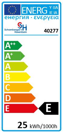 Energie-Label Scharnberger+Hasenbein 40277 Tropfenlampe E27 25W gelb (E27, 100 lm, 1x)