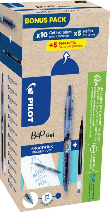 Actual product image Pilot Begreen B2P Gel Greenpack 10+10 Refills (Blue, 10 x)