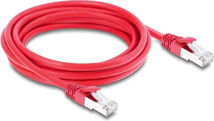 Produktbild Delock RJ45 Netzwerkkabel Cat.6A S/FTP 3 m rot (81186) (S/FTP, CAT6a, 3 m)